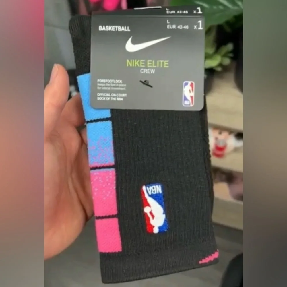 Nike Elite Crew NBA Basketball Sock Purple Turquoise - NEW - MENS LARGE